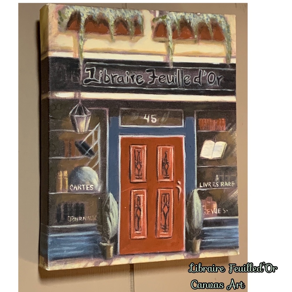 10 x 8 Libraire Feuiled’Or Canvas Wall Art